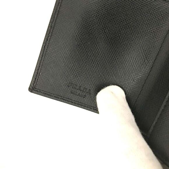 ⭐ PRADA Saffiano Black Leather Trifold Wallet/4X0437 - Picture 6 of 8